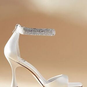 Jeffrey Campbell White Heels with Silver Strap